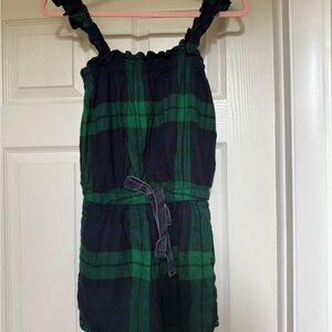 Aerie Plaid Ruffle Hem Sleep Romper